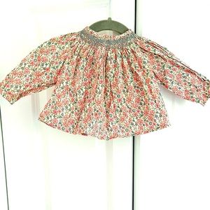 Bonpoint baby smocked liberty print blouse 3 months